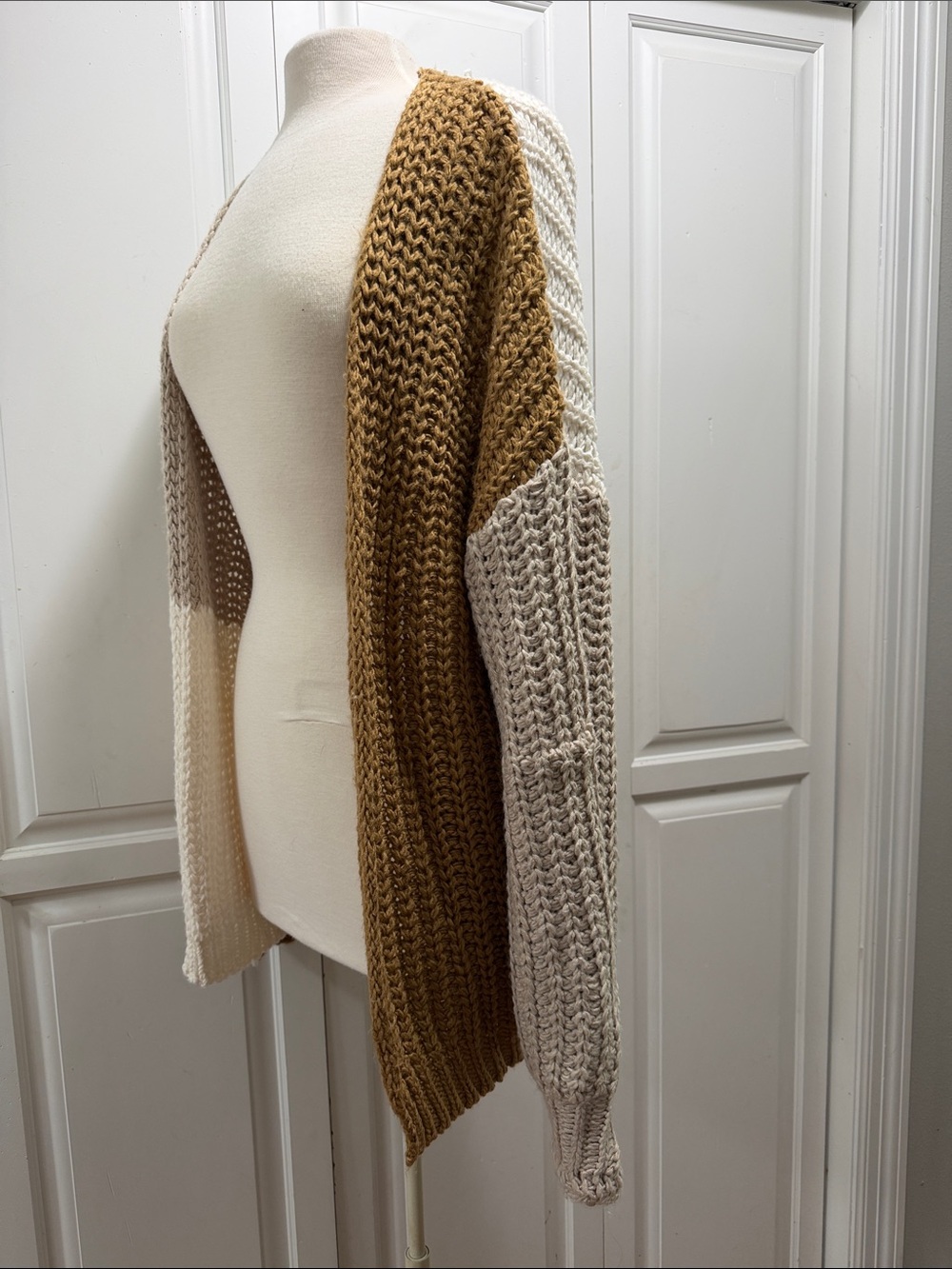 Chunky Colorblock Open-Front Cardigan - Picture 3 of 6